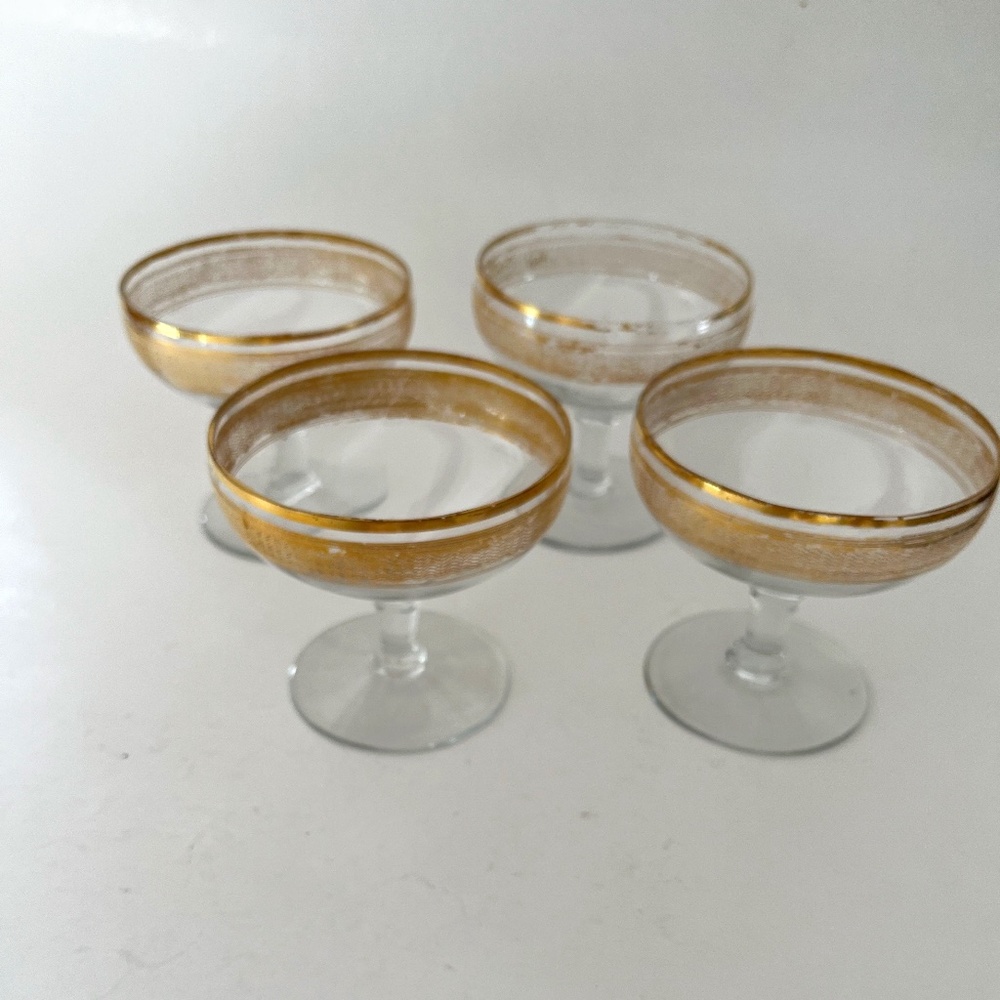 VINTAGE SHERBERT/SAUCER CHAMPAGNE GLASSES SET OF 4